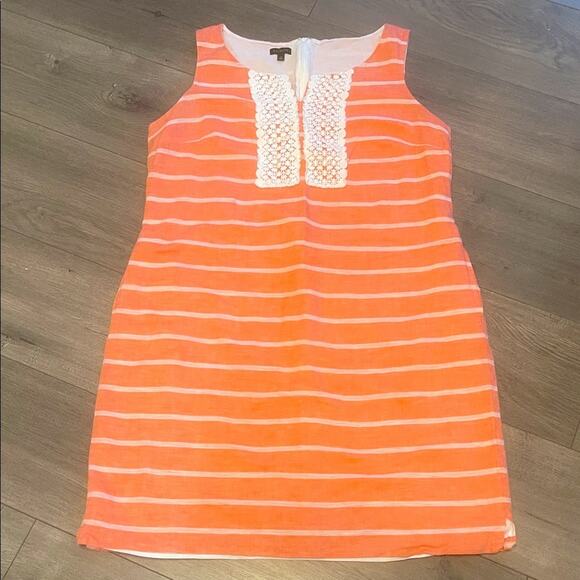 Talbots size 14 linen/cotton Striped Sleeveless woman's Dress - Picture 1 of 12